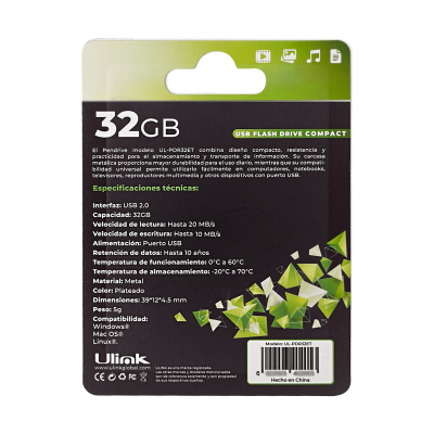 PD-32GB ULINK 32GB USB2.0 Pendrive mb/s Elite