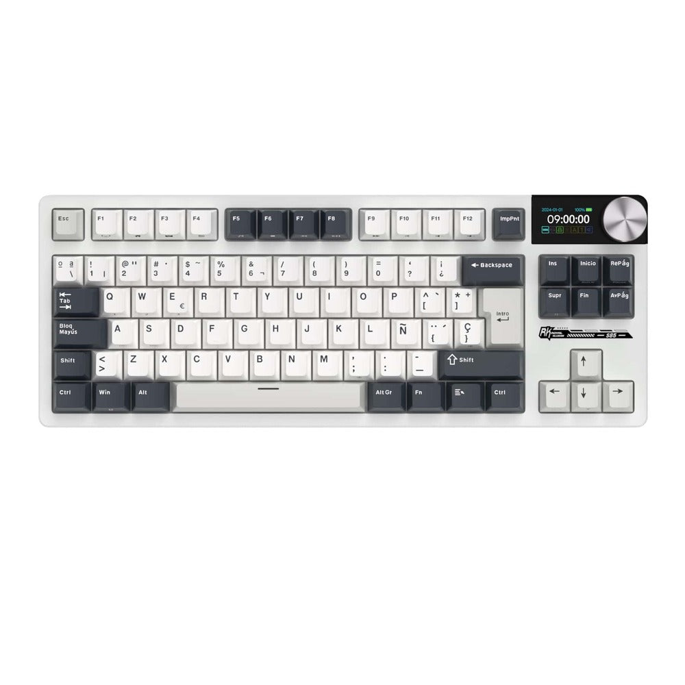 Teclado de Switches Mecánicos Inalámbrico Royal Kludge RK S85 White Night con Distribución 80% TKL Configuración Española