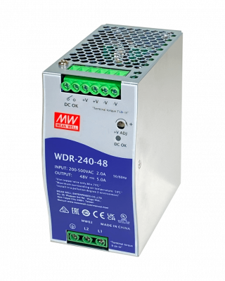 WDR-240-48 MEANWELL 180-550VAC 48VDC 240W 5A Ancho-63mm Carril-DIN Fuente de Alimentación