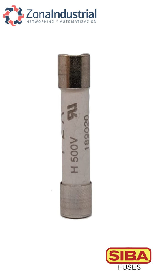 Fusible 6x32mm, curva T (lenta), cerámico, 500VAC max., marca SIBA (Alemania) - 32A