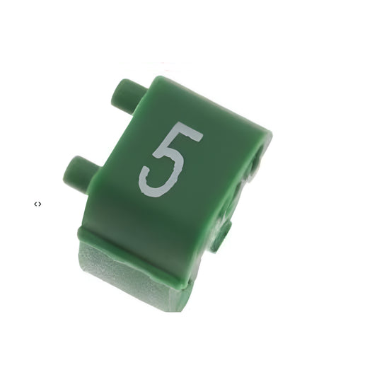 Lote de 10 Etiquetas identificadoras de cable Número 5 Verdes 0.75 a 1.5mm² – Onka