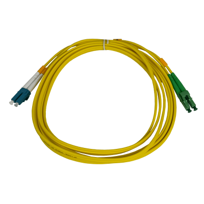 JFSBL3. Cable puente de fibra óptica monomodo dúplex SM de 3 metros con conectores LC/UPC a LC/APC, diámetro de 3,0 mm y núcleo/revestimiento 9/125