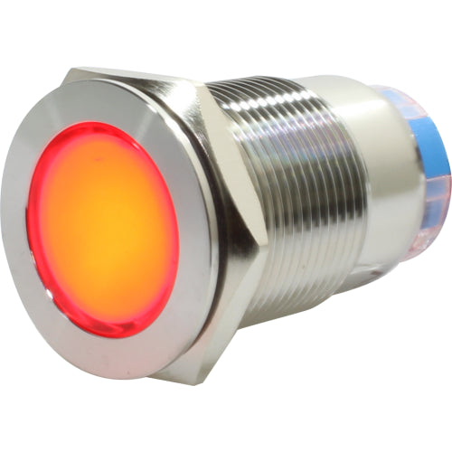 Luz piloto antivandálico metálico 19mm serie AV-P - Rojo - 220VAC/DC