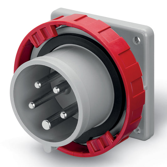 ENCHUFE MACHO EMBUTIDO 3P+N+T IP67 32A 6h 346-415V, FIJACION 75X75mm