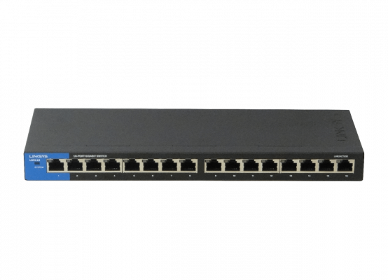 LGS116 LINKSYS Escritorio 16-1000 Gigabit Conmutador no-Admin no-Rack incl/12V/1A V2
