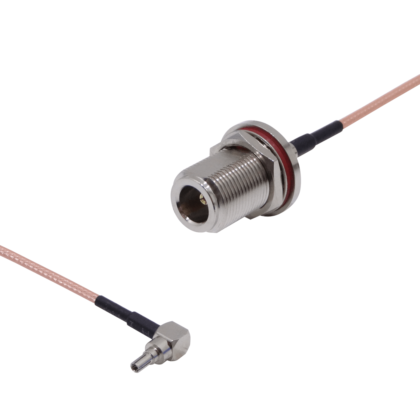 CA-NH9M. Cable coaxial con conector N hembra a CRC9 de 13 centímetros
