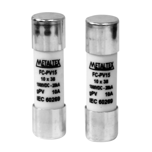 Fusible cilíndrico fotovoltáico 10x38mm curva GPV rangos 10 a 25A - 20A