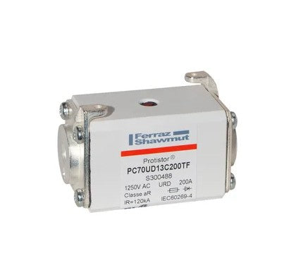 Fusible Mersen 200 AMP, 1250 VAC, 120 KA, SIZE 70, BOLTED MOUNTING