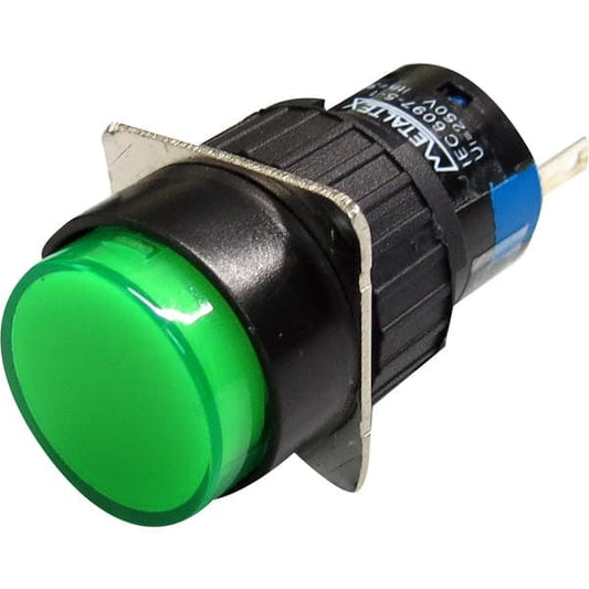 Luz piloto redondo plástico 16mm Serie P16 - Rojo - Piloto LED 12VAC/DC