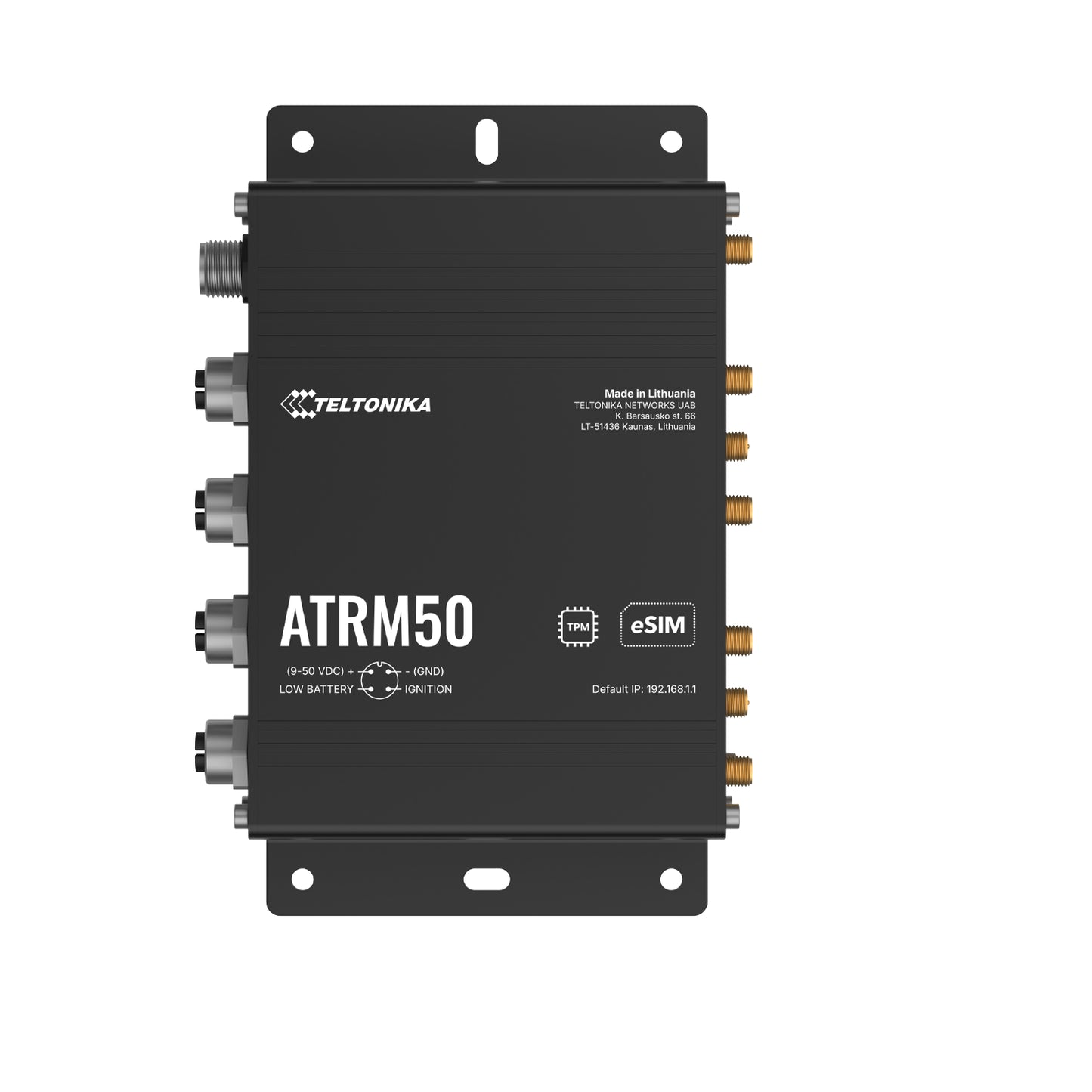 Dispositivo de Enrutamiento Celular Industrial Teltonika ATRM50 5G eSIM/Dual SIM para Movilidad