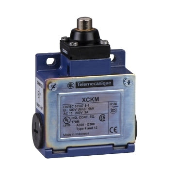 Limit switch, metal end plunger, 1NC+1 NO, snap action, Pg11