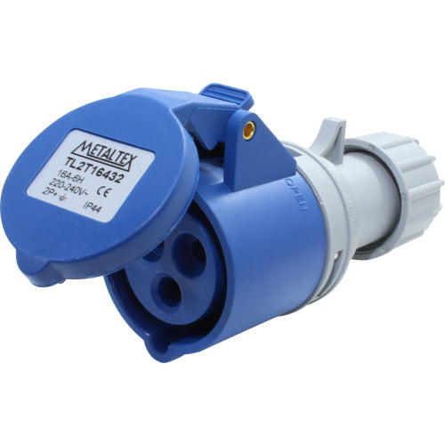 Enchufe industrial hembra volante 220 a 250VAC 16 a 63A serie TL3T - 63A - 2P+T - 6H