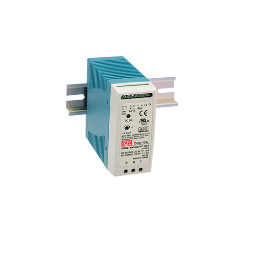 Proveedor de energía de salida dual 13.8V/13.8V 1.9A/1A 40.02W conector de 11 pines – Mean Well DRC-40A
