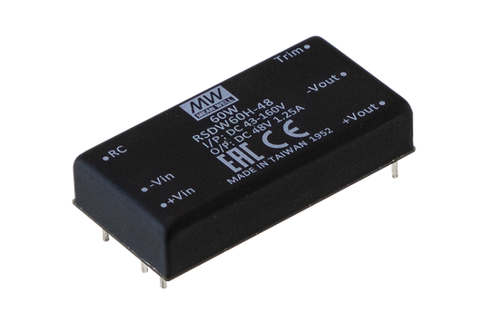Conversor DC-DC módulo DIP ferroviario 60W RSD-RDDW60 - 18 a 75VDC - 24V