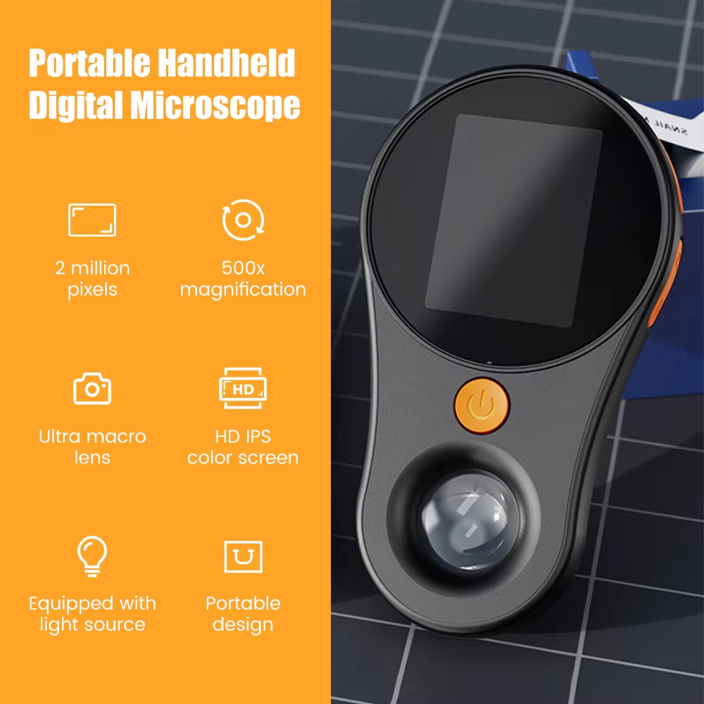 Lupa Digital Electrónica Portátil de Mano con Ampliación 500x y Definición Alta