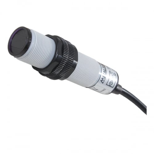 Sensor fotoeléctrico difuso 10cm de distancia M18 grado IP66 serie P18D - PNP  10~30VDC (1NA+1NC) - Cable 2 metros
