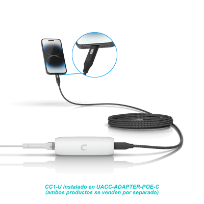CC1-U UBIQUITI 1mt mini Display consumo 100W USB-C Macho-Macho Cable Trenzado