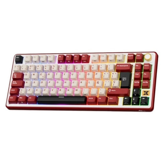 Teclado mecánico RK Royal Kludge RK X87 Burdeos Rojo 87% en español
