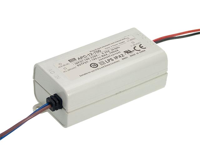 Driver LED plástico corriente 12W APC-12 - 700mA (comúnmente usado)