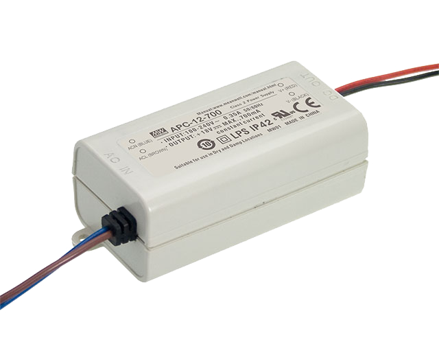 Driver LED plástico corriente 12W APC-12 - 350mA (comúnmente usado)