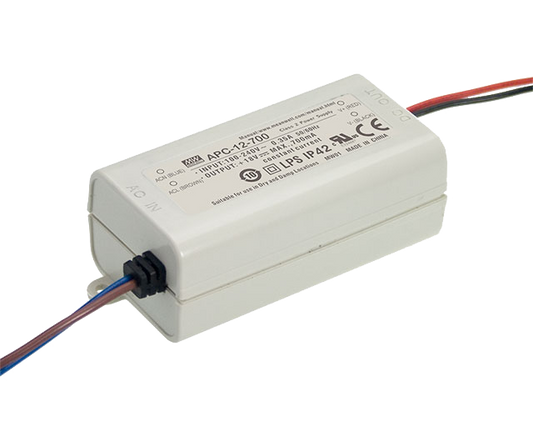 Driver LED plástico corriente 12W APC-12 - 350mA (comúnmente usado)
