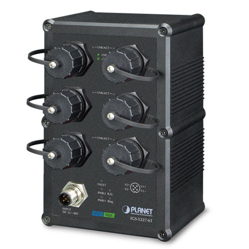 Switch Ethernet Industrial Administrado 10/100/1000T de 6 Puertos Con Clasificación IP67 (-40 ~ 75 Grados C)