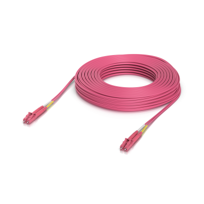 JF4LL30U UBIQUITI. Cable puente de fibra óptica multimodo MM dúplex OM4 de 30 metros con conectores LC a LC, cubierta LSZH de 2 mm
