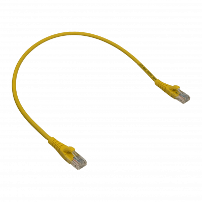 CPM-05-4. LINKMADE Pack de 4 cables patch de 50 cm, Cat5E, color amarillo, cubierta LSZH, multifilar con conectores inyectados.