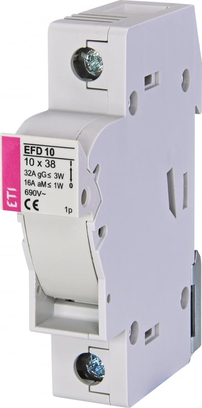Base porta fusible 10x38mm 690V 32A max. marca ETI - 3 Polos - Sin Indicador