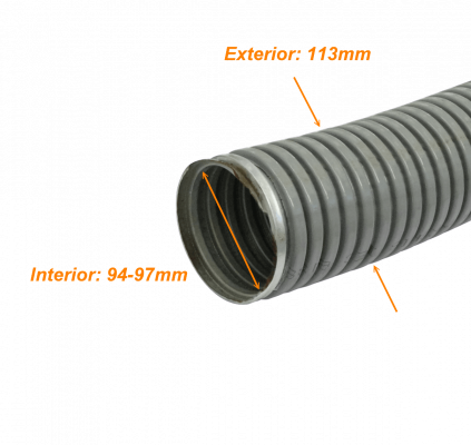 M110-10. Rollo de 10 metros de conducto flexible metálico recubierto de PVC, diámetro 110 mm, tipo PCFC.