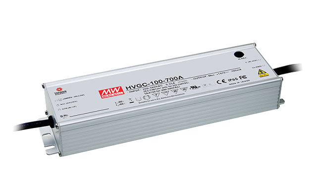 Driver LED corrriente carcasa metal 100W HVGC-100 - 350mA (comúnmente usado) - AB - Ajuste Potenciómetro (Io) + 3 en 1
