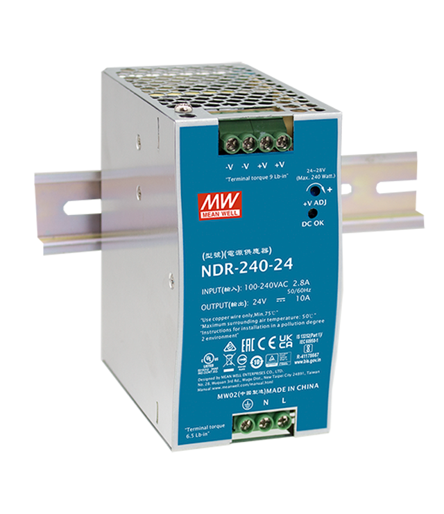 Fuente de poder Riel DIN metálica 240W NDR-240 - 48V