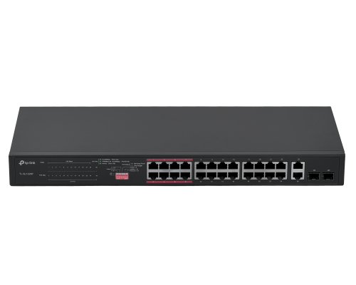 TL-SL1226P. TP-LINK 24 puertos 100-PoE+ 250W totales 2-1000 2-SFP Conmutador Rack no administrable