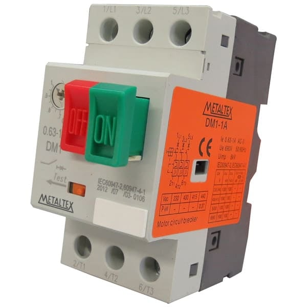 Guardamotor para maniobra y protección rangos 0.63 a 25A serie DM1 - 9 ~ 14A