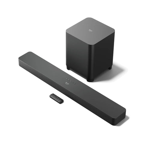 Barra sonora Fire TV Plus de Amazon acompañada de woofer grave (Caja abierta)
