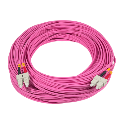 JF4CC50. LSZH 50mt SC-SC OM4 MultiModo MM Duplex Jumper Fibra 50/125um 3mm