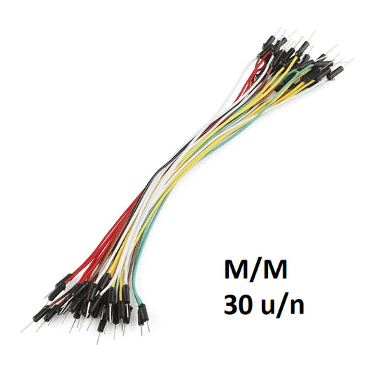 Conectores Dupont para Protoboard Macho/Macho 30 Piezas