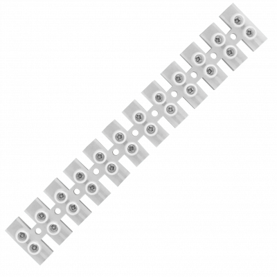 REGLETA-100A. Regleta de conexión con tornillos de 12 pares, capacidad de 100 amperios, cable de 21,2 mm², 380 V, máximo 100 A, dimensiones 226x35x29 mm