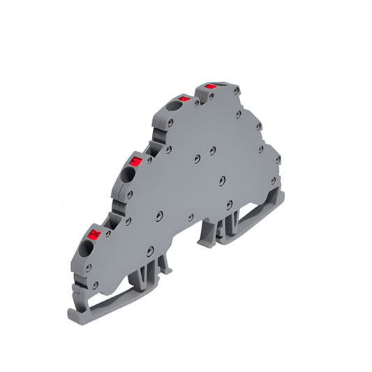 Bloque de Terminales 2.5 mm² para Carril DIN de tres Posiciones con Sistema de Inserción Directa – Onka