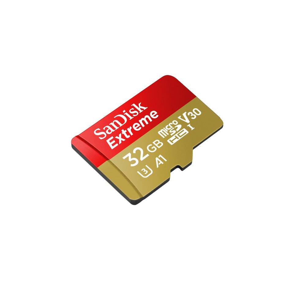 Tarjeta de Almacenamiento MicroSD 32GB Sandisk Extreme, Clase U3 V30 Compatibilidad 4K, Velocidad Lectura 100MB/s Velocidad Escritura 60MB/s