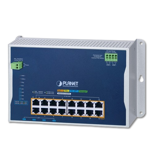 Switch Industrial Administrable L2+ 16 Puertos Gigabit PoE++ + 4 SFP+ 10G PLANET WGS-5215-16UP4X