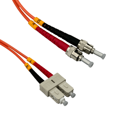 JFMTC2. Latiguillo de fibra óptica multimodo OM1 de 2 metros, conectores ST-SC, dúplex, núcleo 62.5/125 µm, LSZH