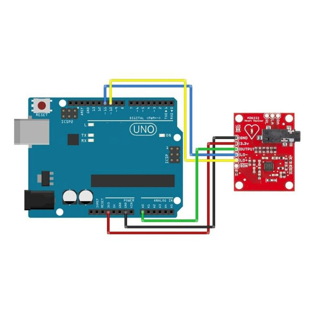 Conjunto Sensor de Ritmo Cardíaco AD8232 para Plataforma Arduino
