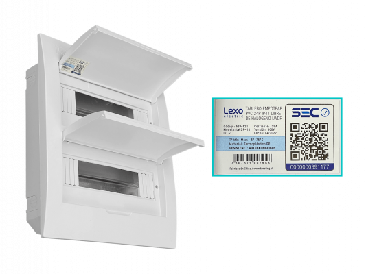CADIN-24E. LEXO Panel Empotrable LSZH 24 Módulos Carril DIN IP41 IK08 5396424