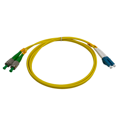 JFSHL1 Latiguillo de fibra óptica monomodo dúplex 1 metro FC/APC a LC/UPC 9/125µm 3mm
