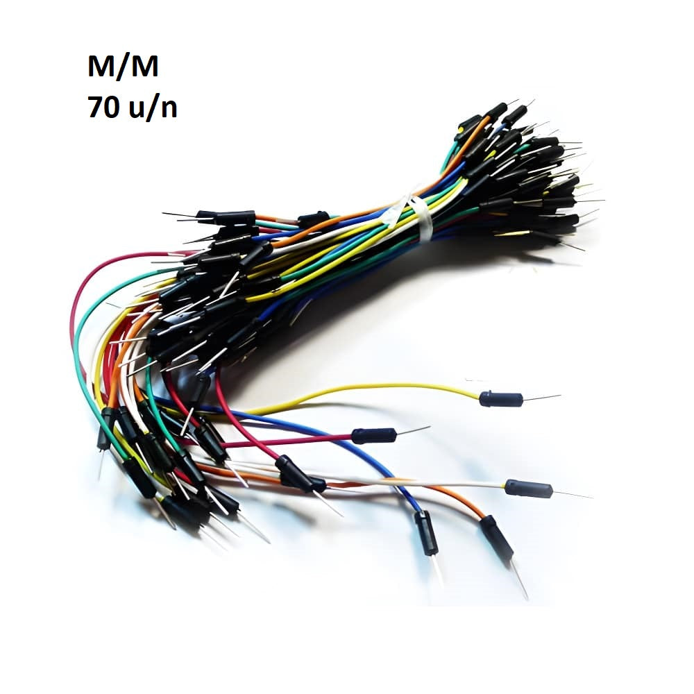 Cables de conexión tipo Dupont para placa de pruebas macho-macho, 70 piezas
