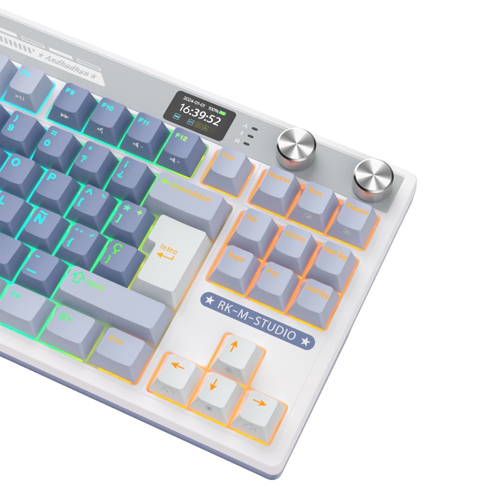 Teclado de switches mecánicos sin cable RK M87 Ocean Blue formato reducido 80% TKL distribución española – Royal Kludge