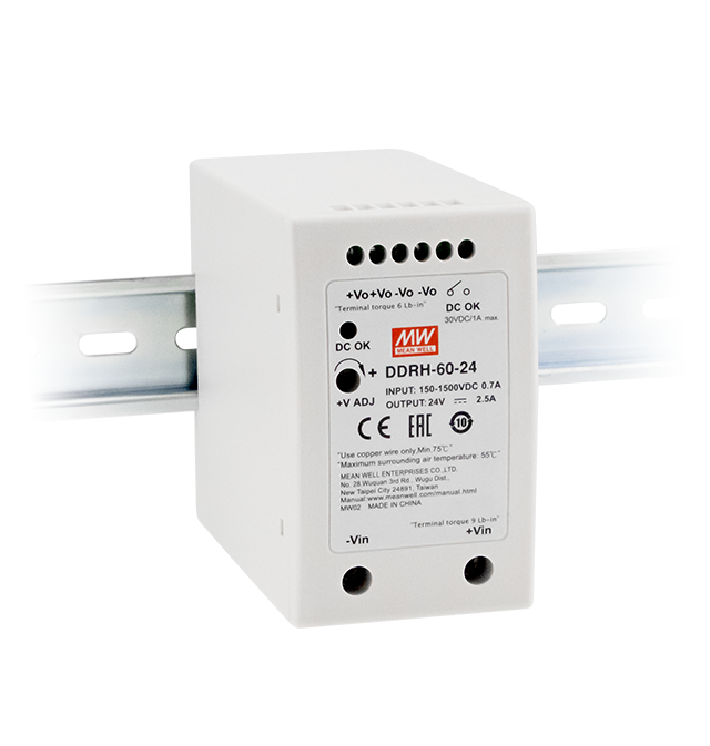 Conversor DC-DC entrada 150 a 1500VDC 60W DDRH-60 - 48V