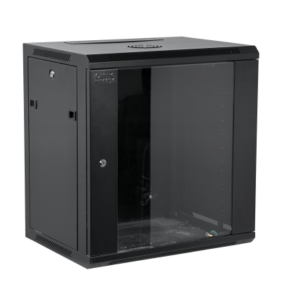 RK12-4L-LIQ. USADO LINKMADE CON RAYONES RACK DE PARED NEGRO 45Cm de profundidad 12U Gabinete Rack