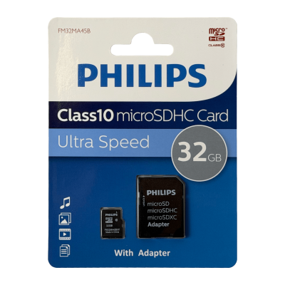 MSD-32GB. PHILIPS 32GB MicroSD con Adaptador-SD 100/85mb/s Clase10 U1 V10 SDCS2